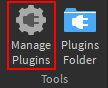 Manage plugins button